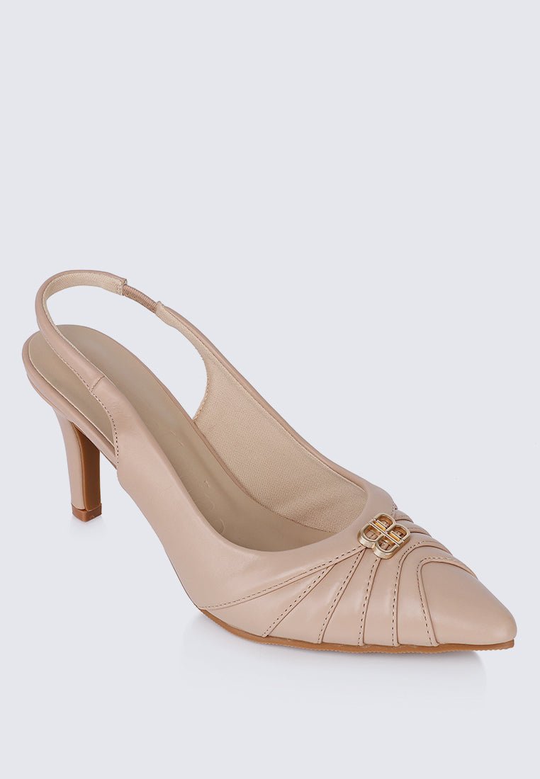 Bovis Comfy Heels In Nude Pink