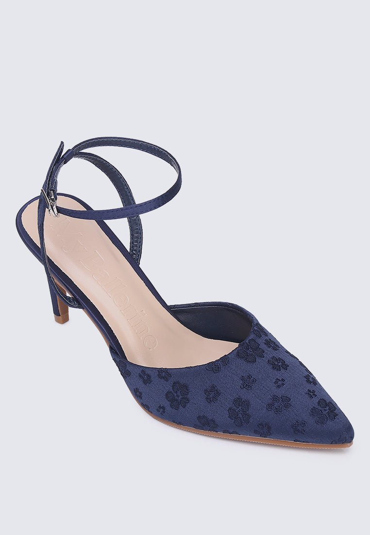 Lilian Comfy Heels In Navy Shoes myballerine