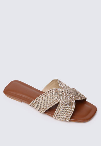 Mocca Comfy Sandals In Tan