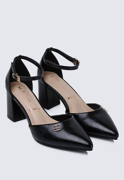 Mandy WideFit Comfy Heels In Black