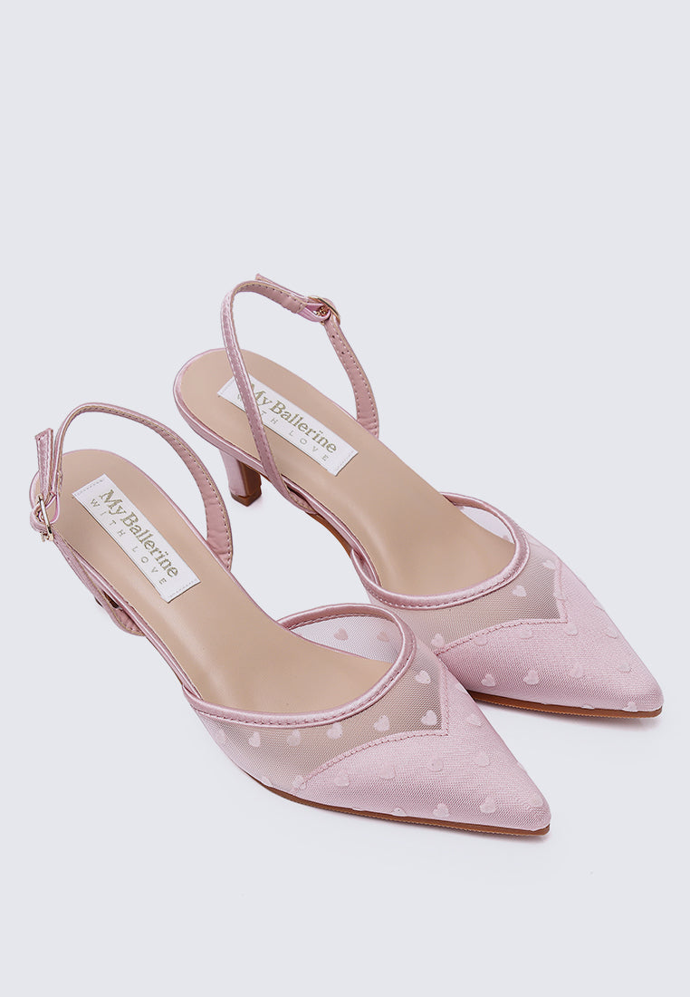 With Love Comfy Heels In Pink - myballerine