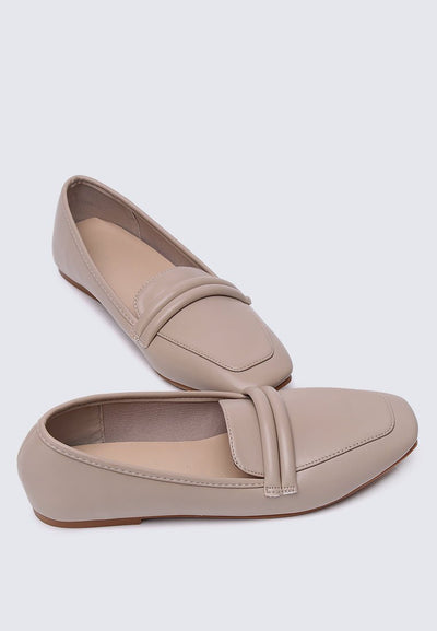 Aaliyah Comfy Loafers In TaupeShoes - myballerine