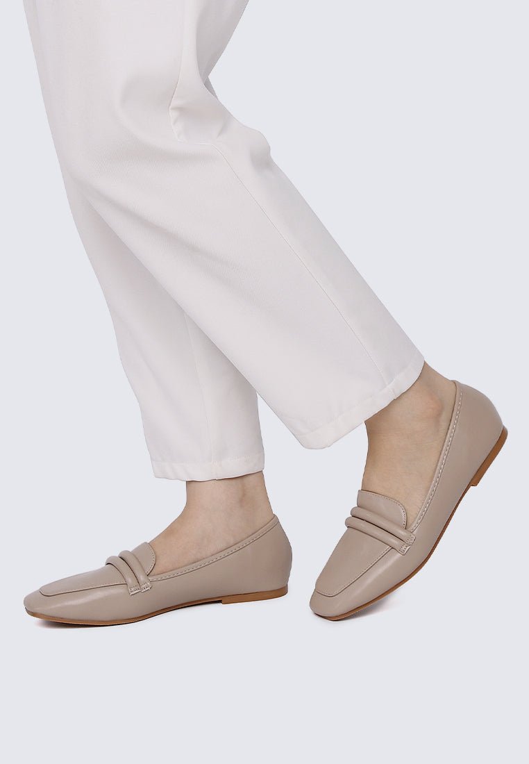 Aaliyah Comfy Loafers In TaupeShoes - myballerine