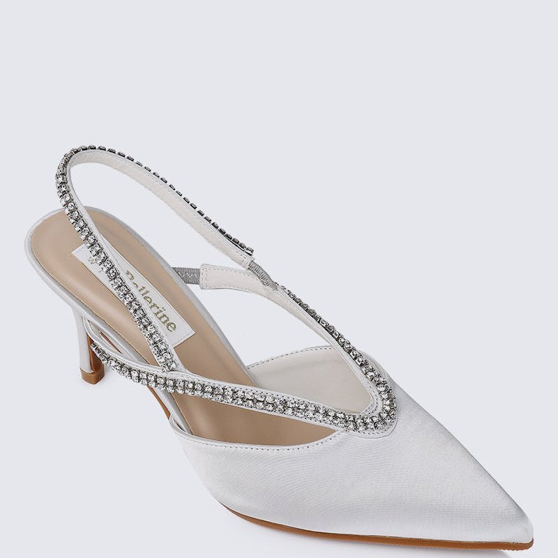 Abigail Comfy Heels In SilverShoes - myballerine