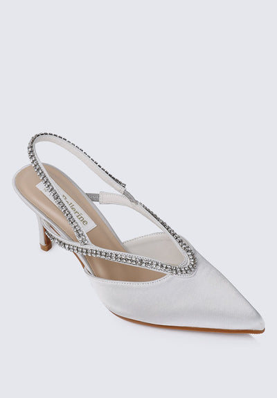 Abigail Comfy Heels In SilverShoes - myballerine