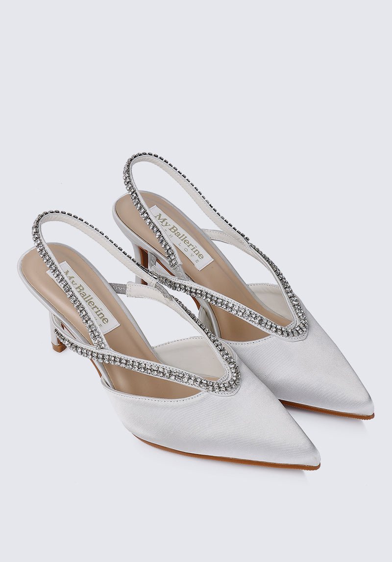 Abigail Comfy Heels In SilverShoes - myballerine