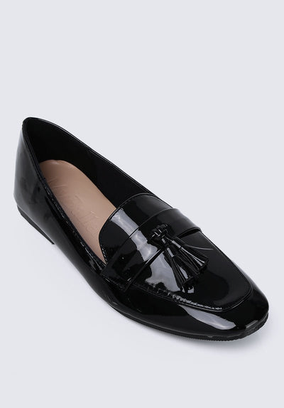 Ada Comfy Loafers In Black - myballerine