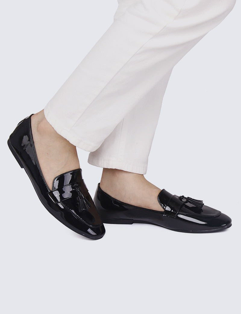 Ada Comfy Loafers In Black - myballerine