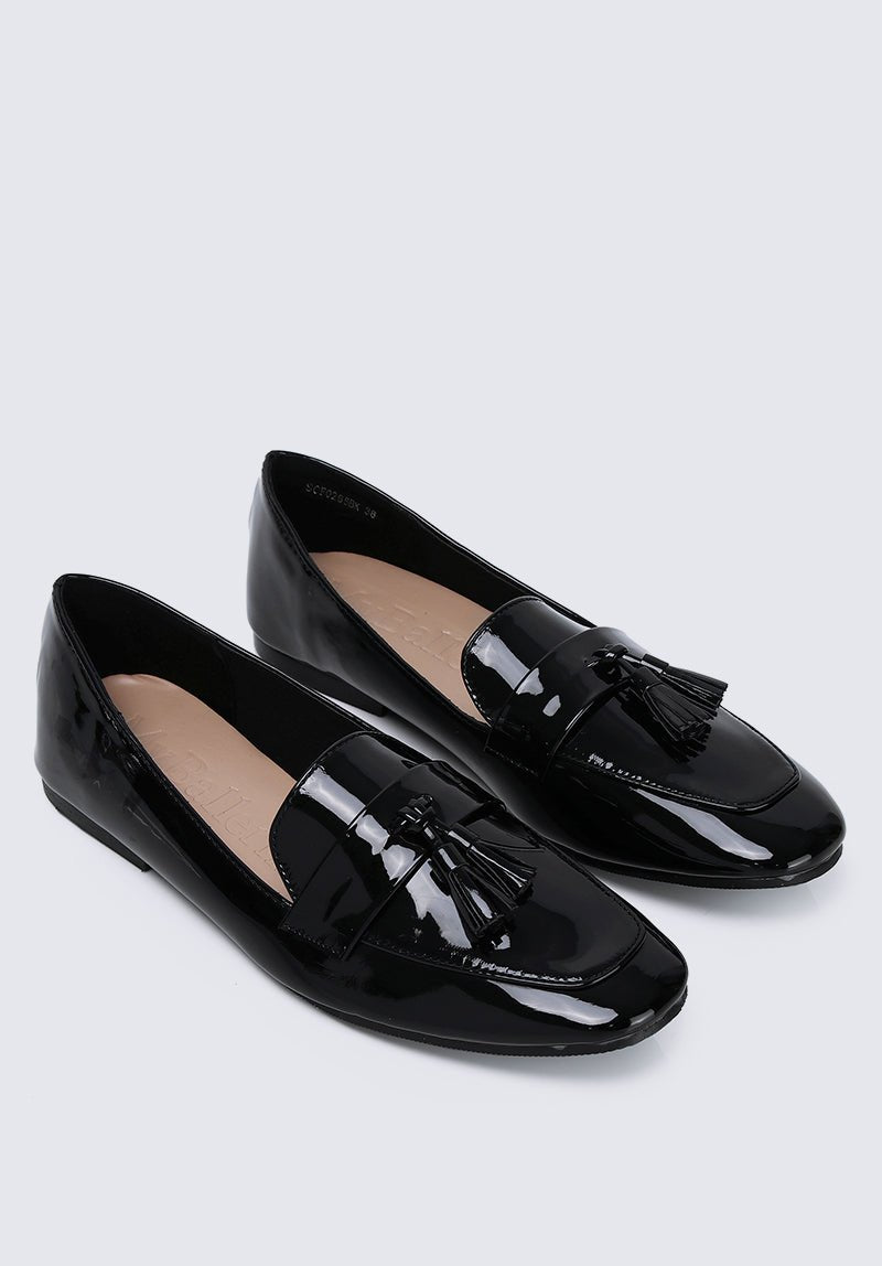 Ada Comfy Loafers In Black - myballerine