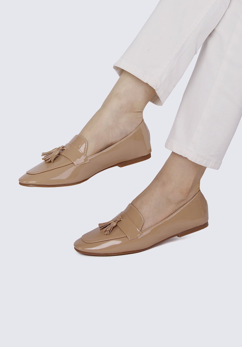 Ada Comfy Loafers In Nude - myballerine