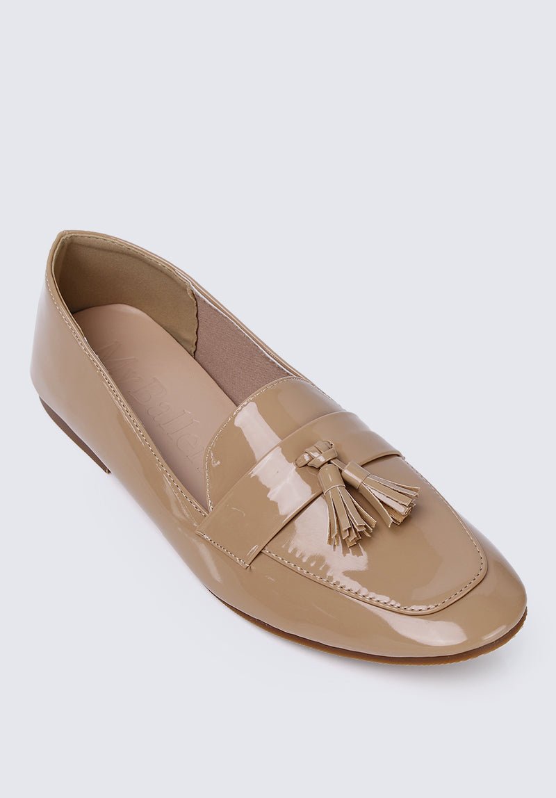 Ada Comfy Loafers In Nude - myballerine