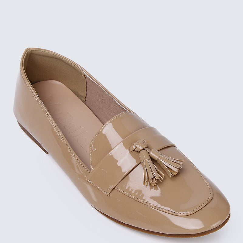 Ada Comfy Loafers In Nude - myballerine