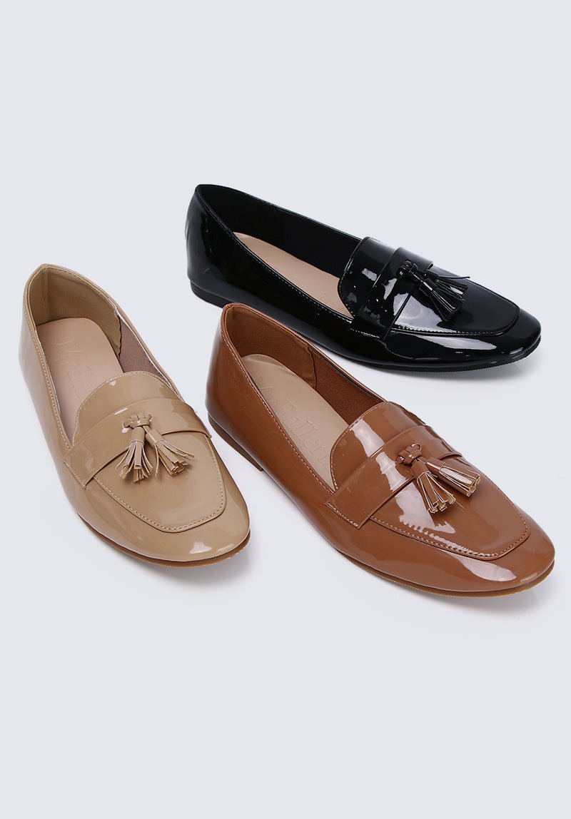 Ada Comfy Loafers In Nude - myballerine