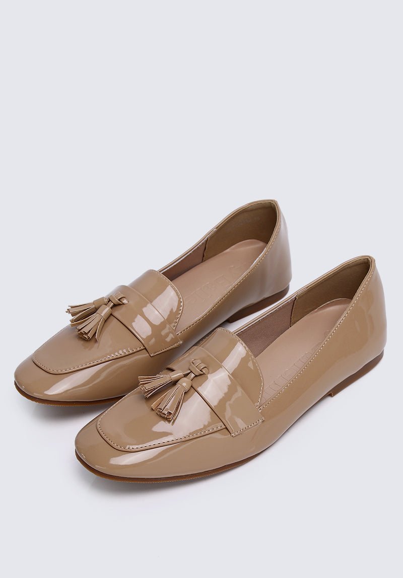 Ada Comfy Loafers In Nude - myballerine