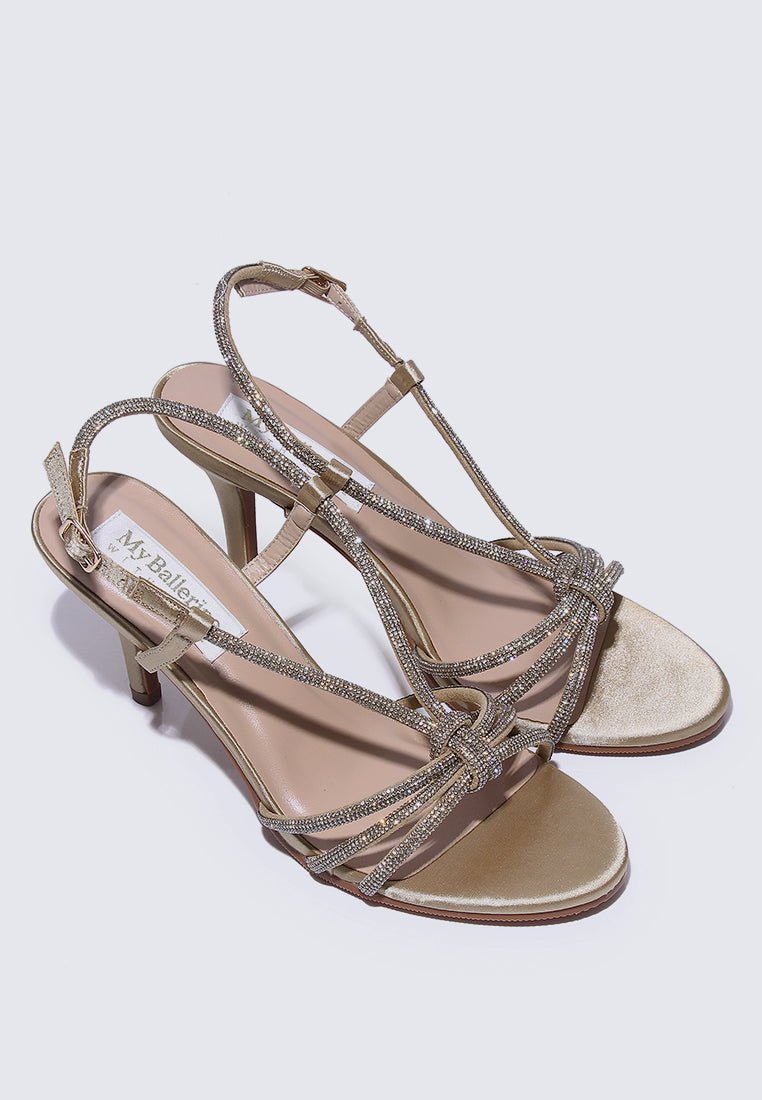 Alaia Comfy Heels In Champagne - myballerine