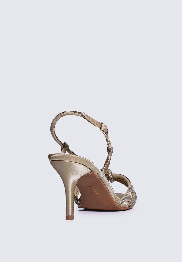 Alaia Comfy Heels In Champagne - myballerine