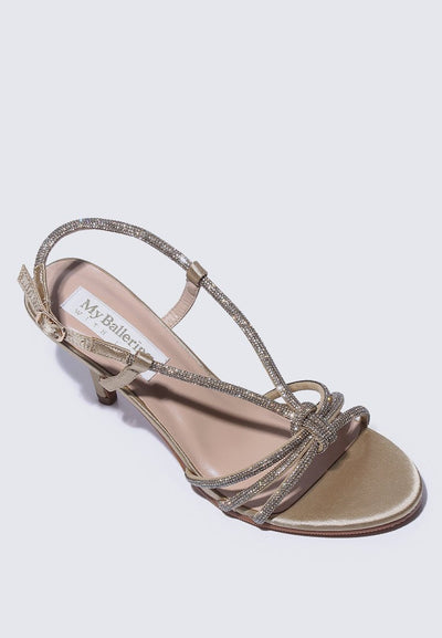 Alaia Comfy Heels In Champagne - myballerine