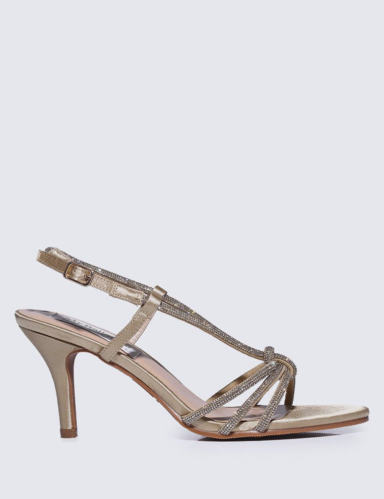 Alaia Comfy Heels In Champagne - myballerine