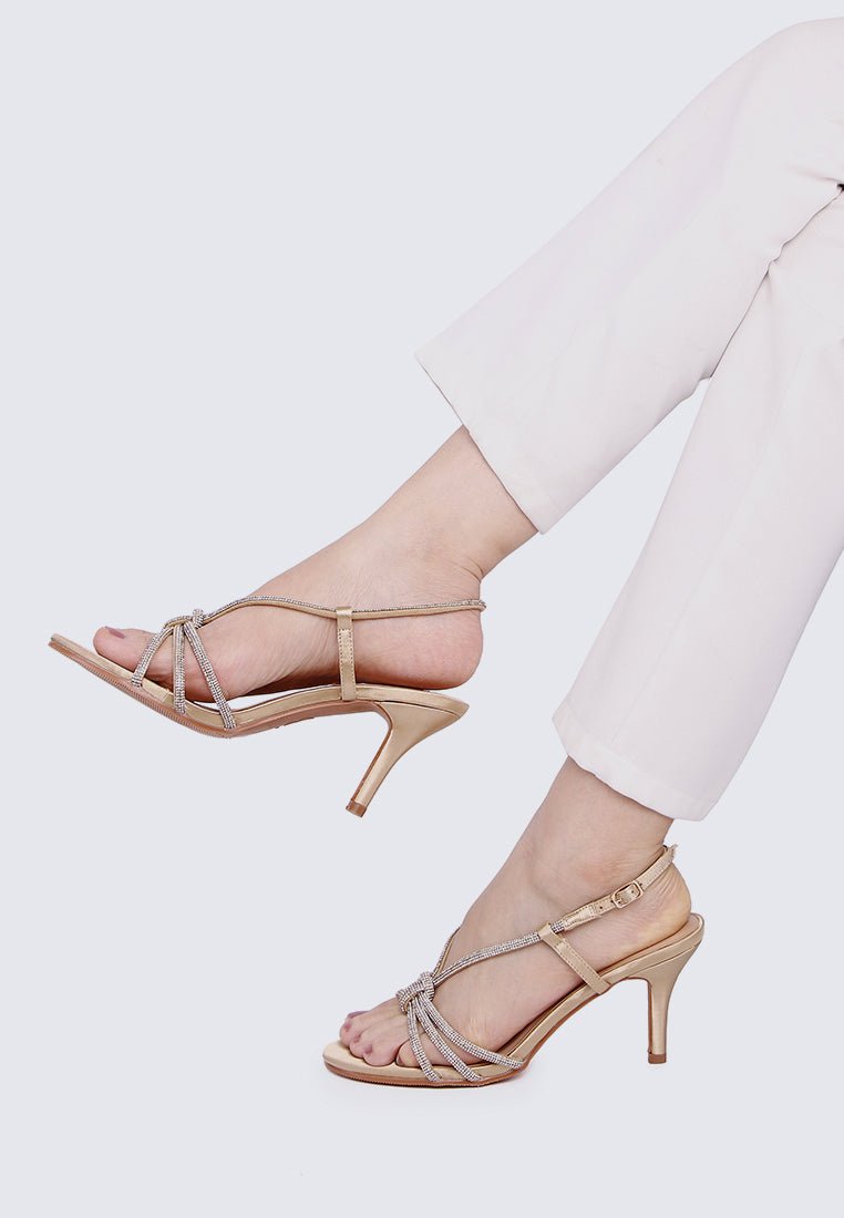 Alaia Comfy Heels In Champagne - myballerine