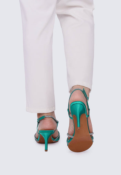 Alaia Comfy Heels In Green - myballerine