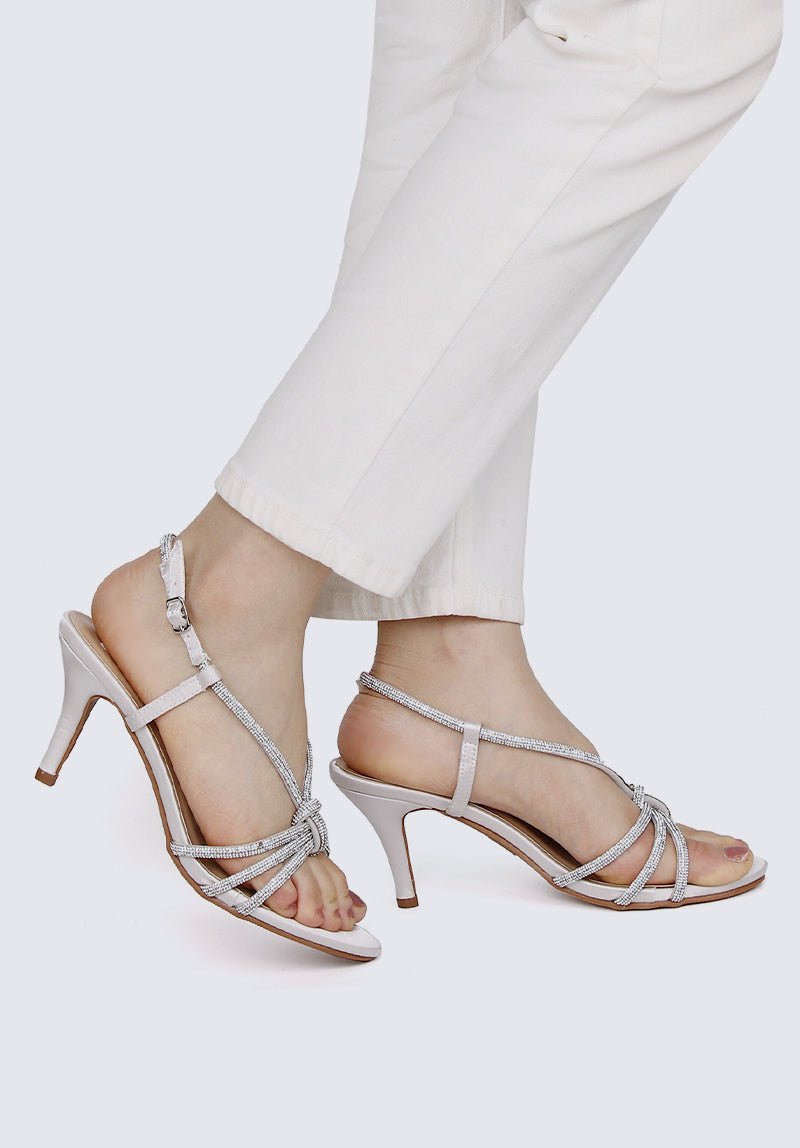 Alaia Comfy Heels In Silver Grey - myballerine