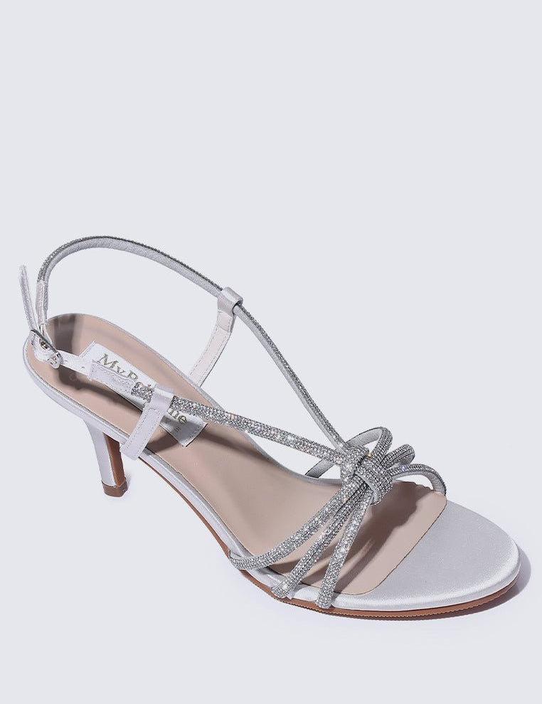 Alaia Comfy Heels In Silver Grey - myballerine