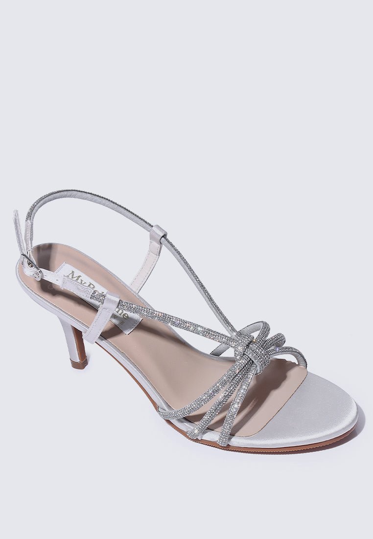 Alaia Comfy Heels In Silver Grey - myballerine