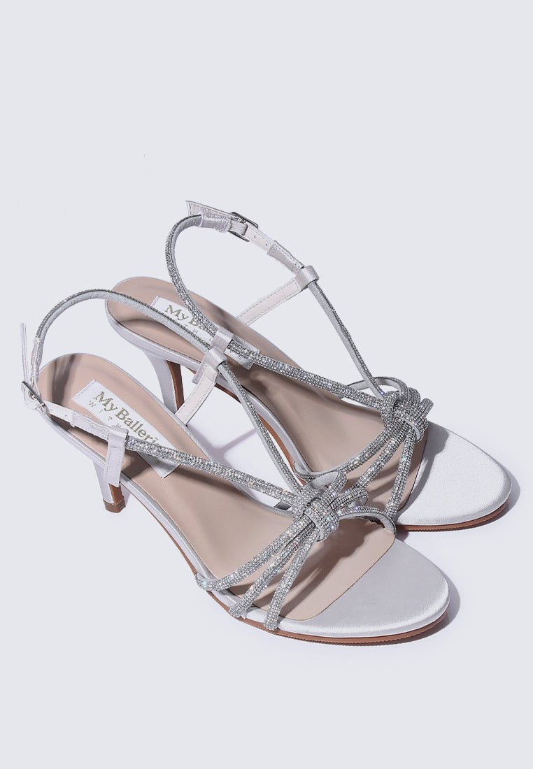 Alaia Comfy Heels In Silver Grey - myballerine