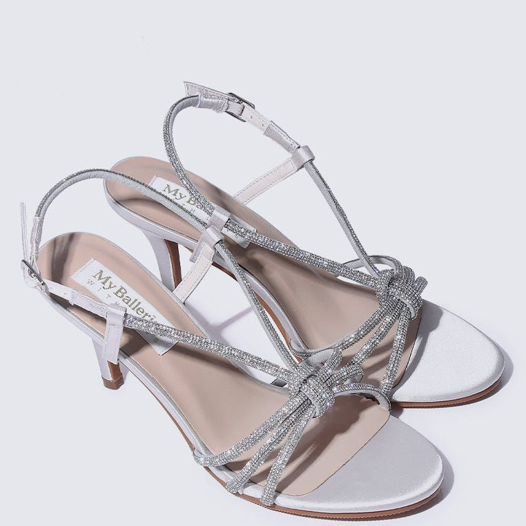 Alaia Comfy Heels In Silver Grey - myballerine