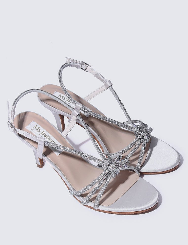 Alaia Comfy Heels In Silver Grey - myballerine