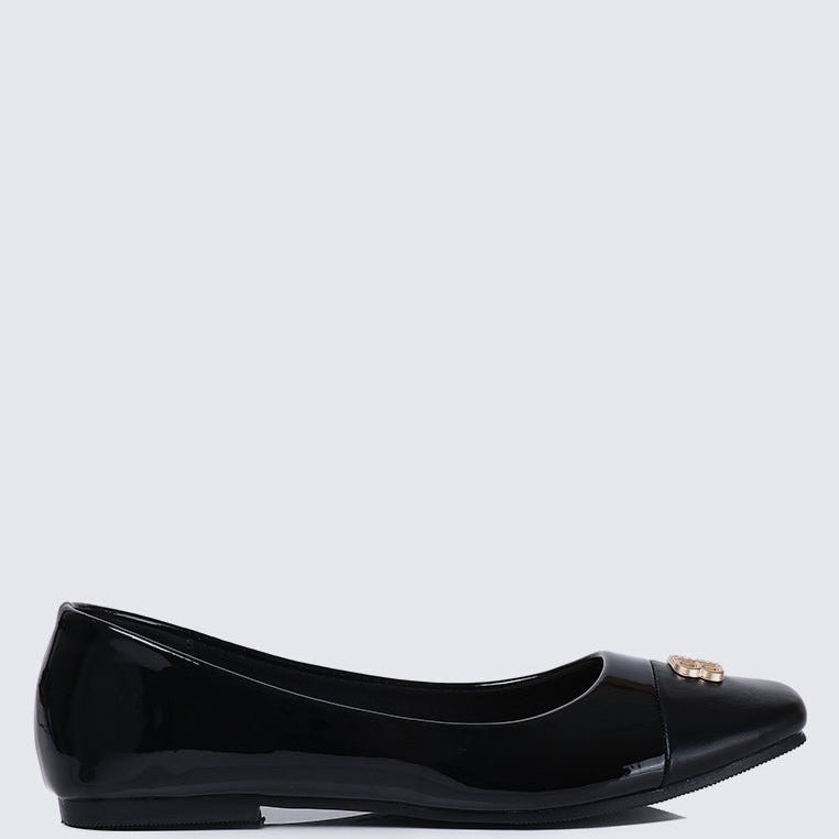 Albee WideFit Comfy Ballerina In BlackShoes - myballerine