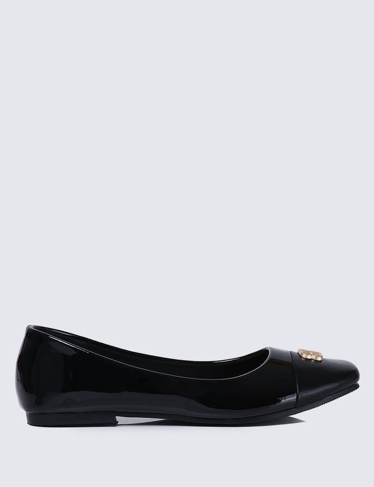 Albee WideFit Comfy Ballerina In BlackShoes - myballerine