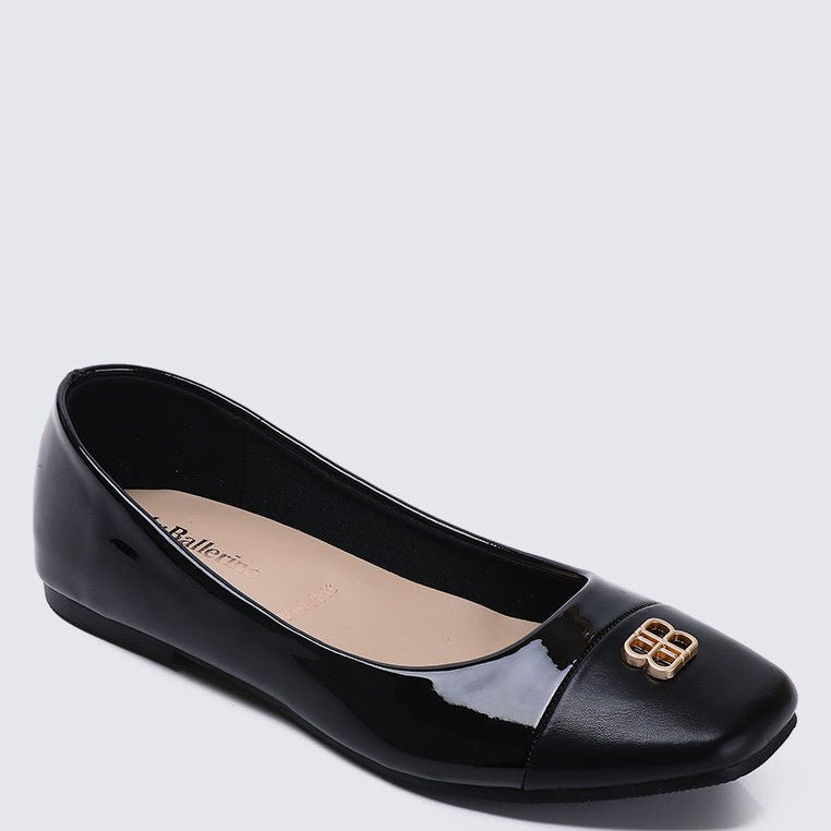 Albee WideFit Comfy Ballerina In BlackShoes - myballerine