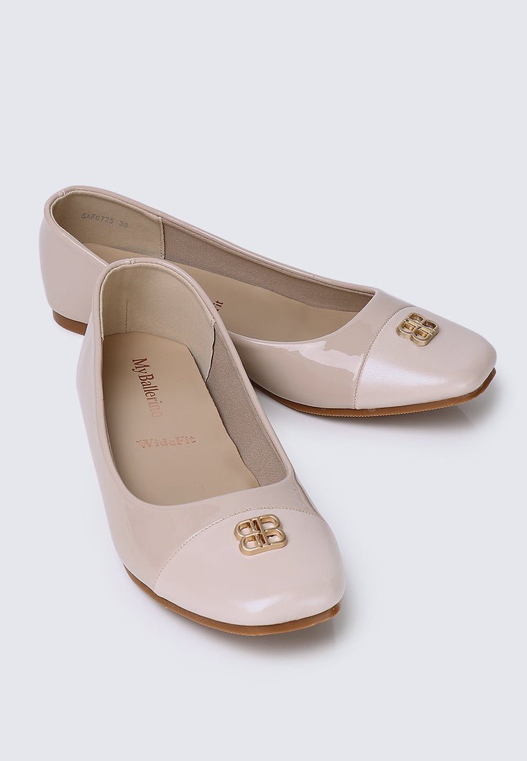 Albee WideFit Comfy Ballerina In NudeShoes - myballerine