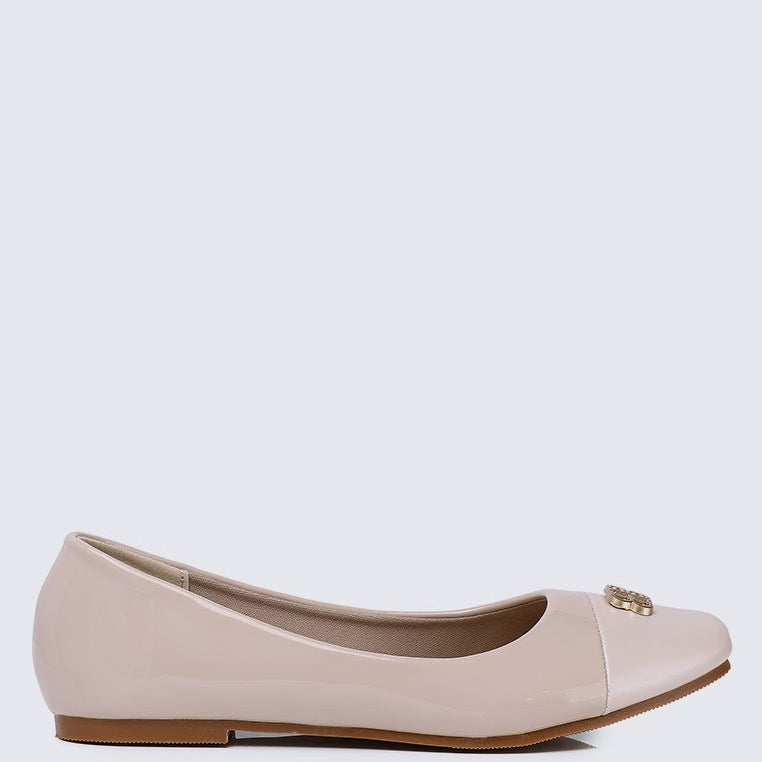 Albee WideFit Comfy Ballerina In NudeShoes - myballerine