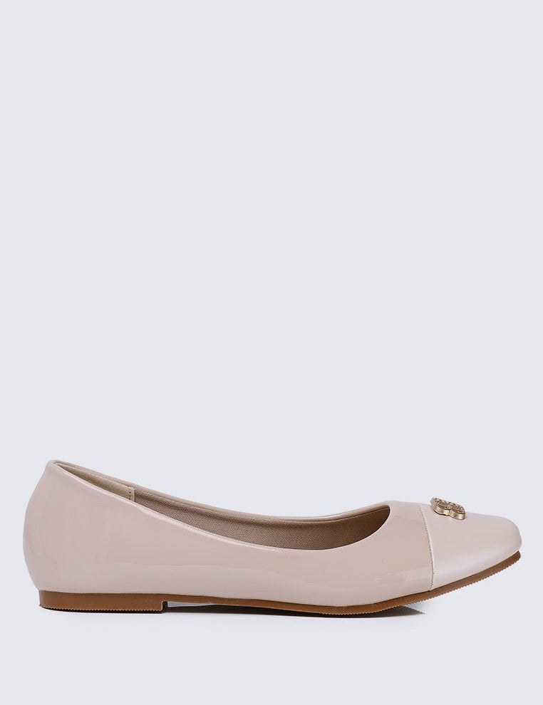 Albee WideFit Comfy Ballerina In NudeShoes - myballerine