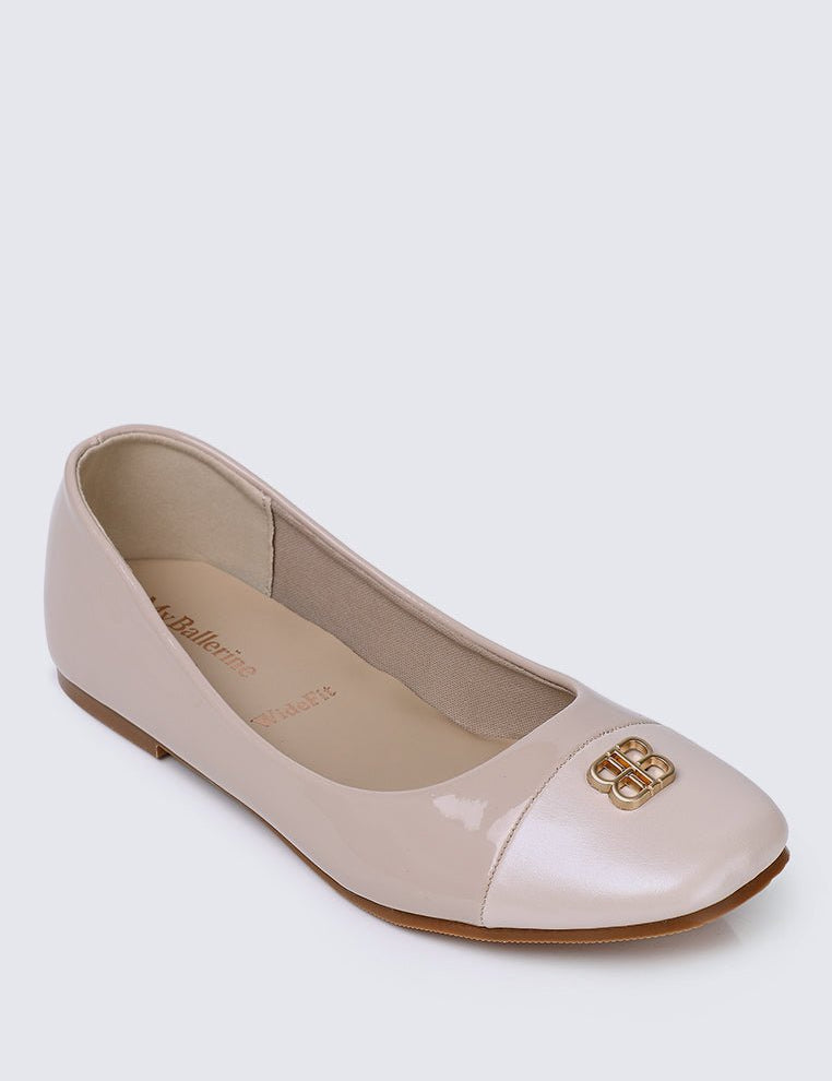 Albee WideFit Comfy Ballerina In NudeShoes - myballerine