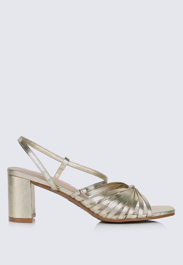 Alma Comfy Heels In Gold - myballerine