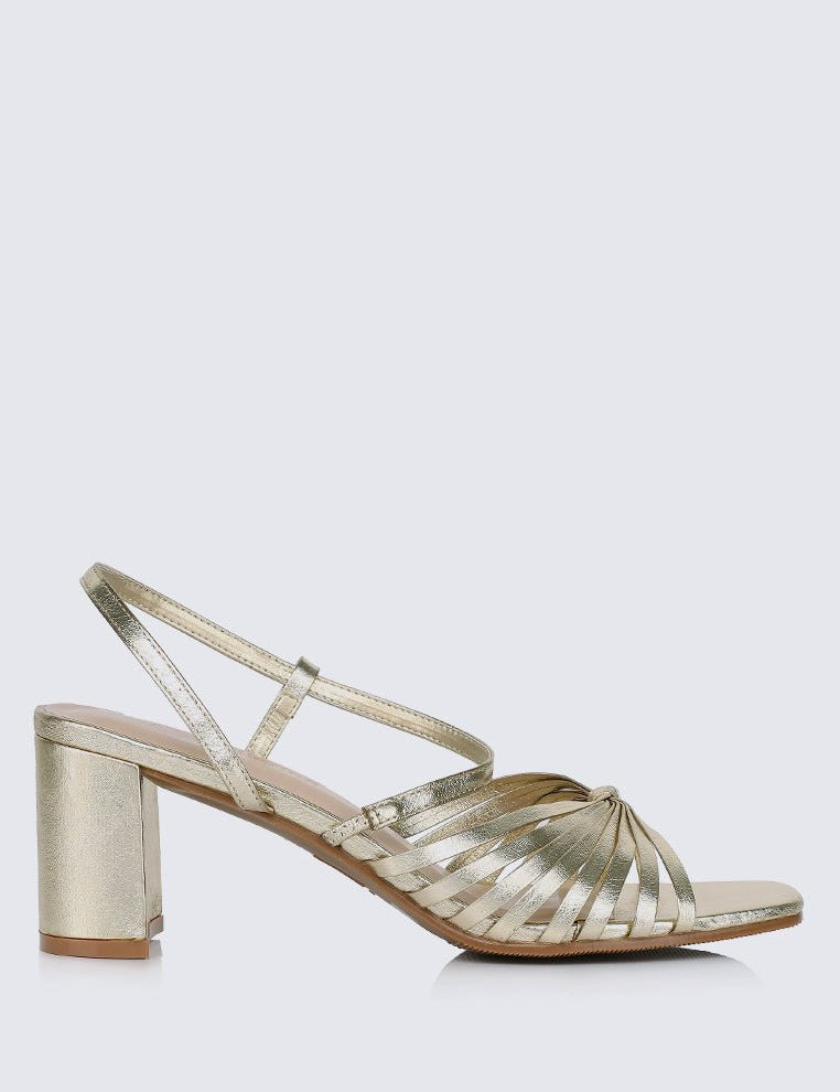 Alma Comfy Heels In Gold - myballerine