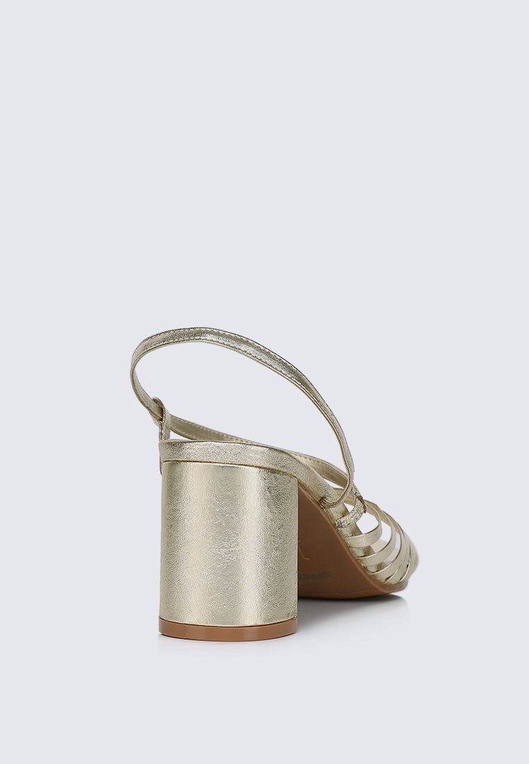 Alma Comfy Heels In Gold - myballerine