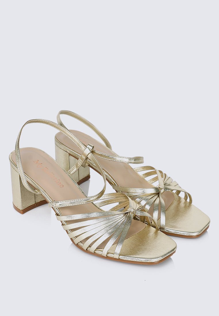 Alma Comfy Heels In Gold - myballerine