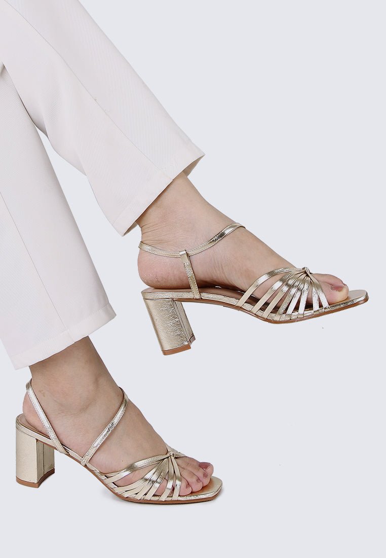 Alma Comfy Heels In Gold - myballerine