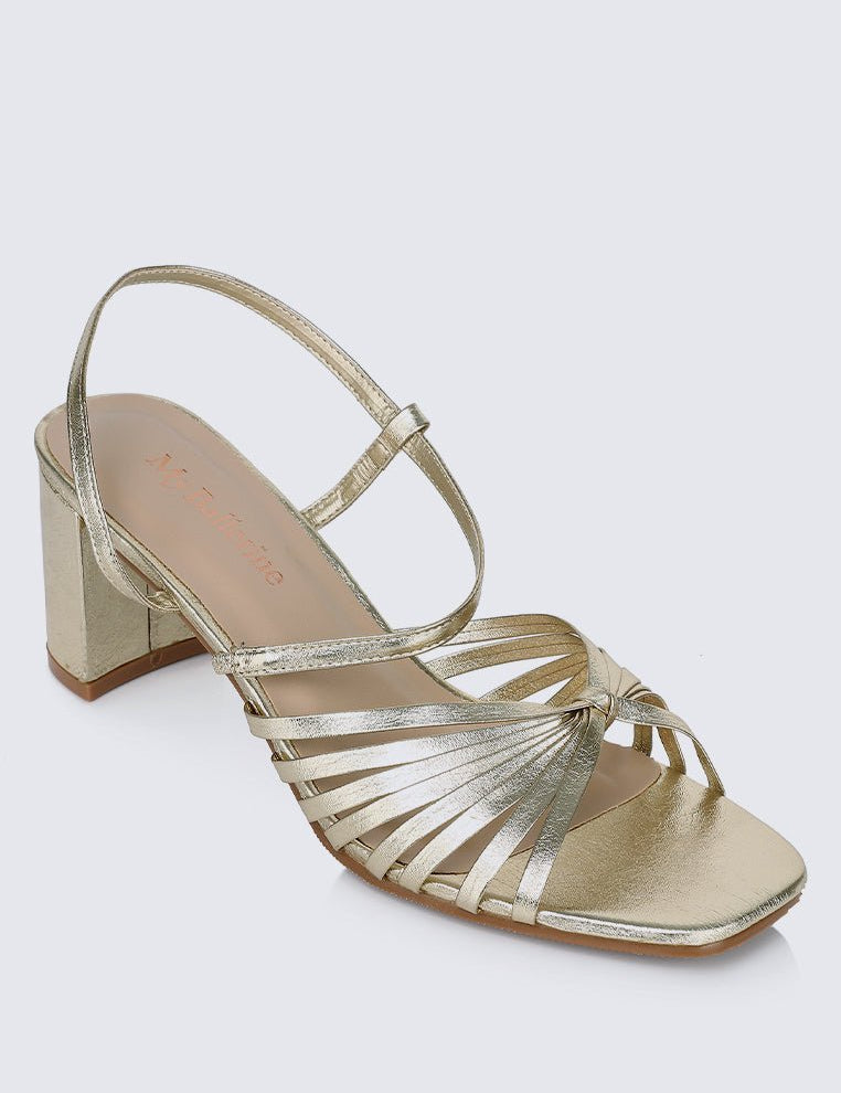 Alma Comfy Heels In Gold - myballerine