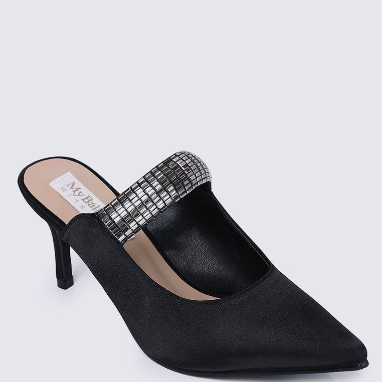 Ambre Comfy Heels In Black - myballerine