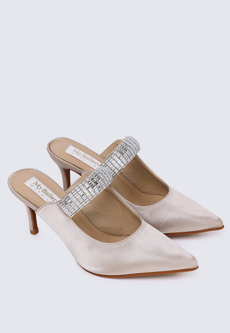 Ambre Comfy Heels In Nude - myballerine