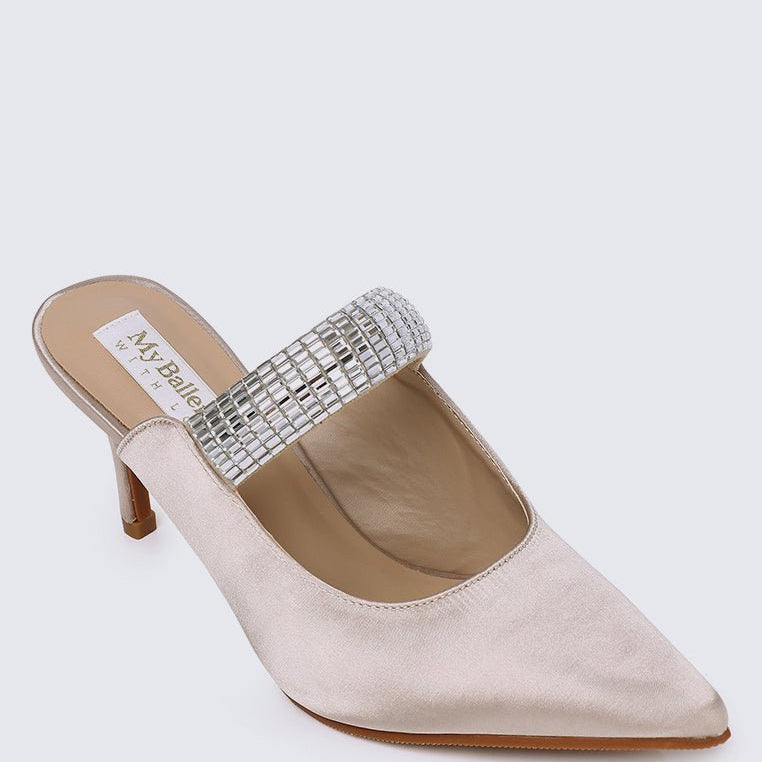 Ambre Comfy Heels In Nude - myballerine