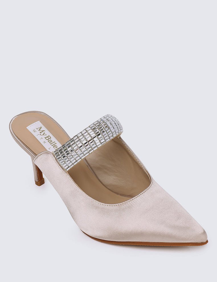 Ambre Comfy Heels In Nude - myballerine