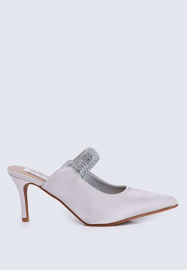 Ambre Comfy Heels In Silver - myballerine