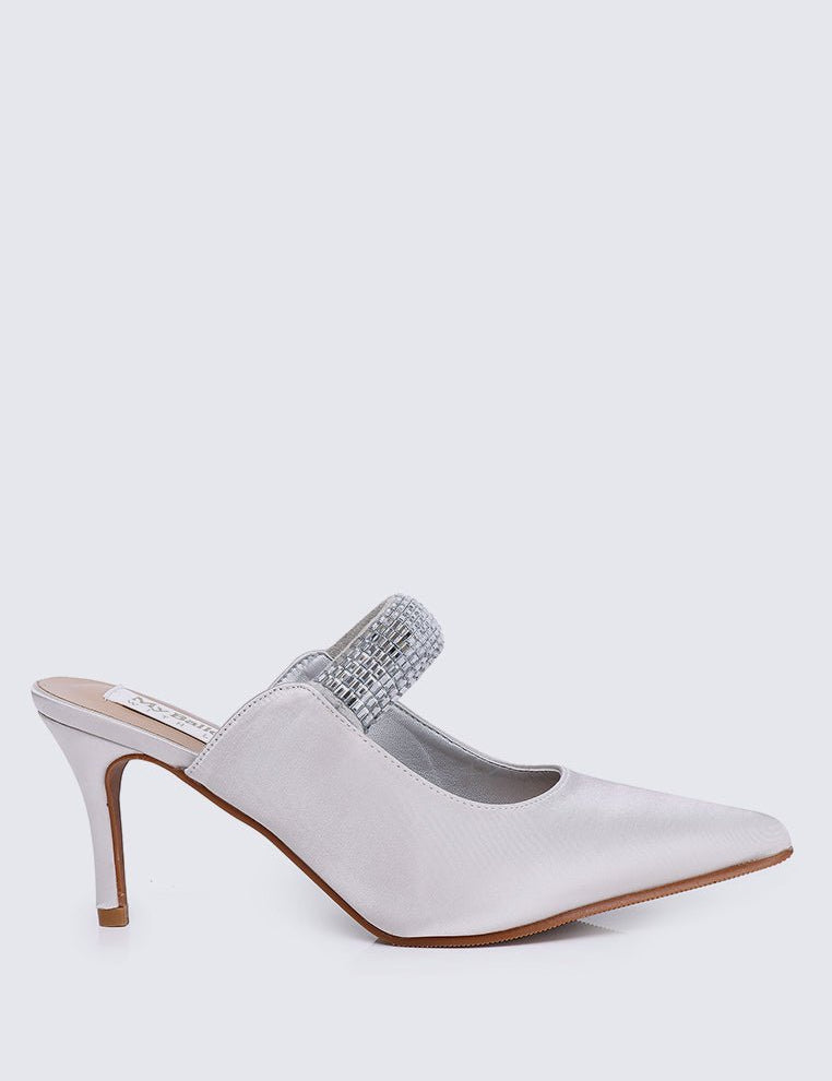 Ambre Comfy Heels In Silver - myballerine