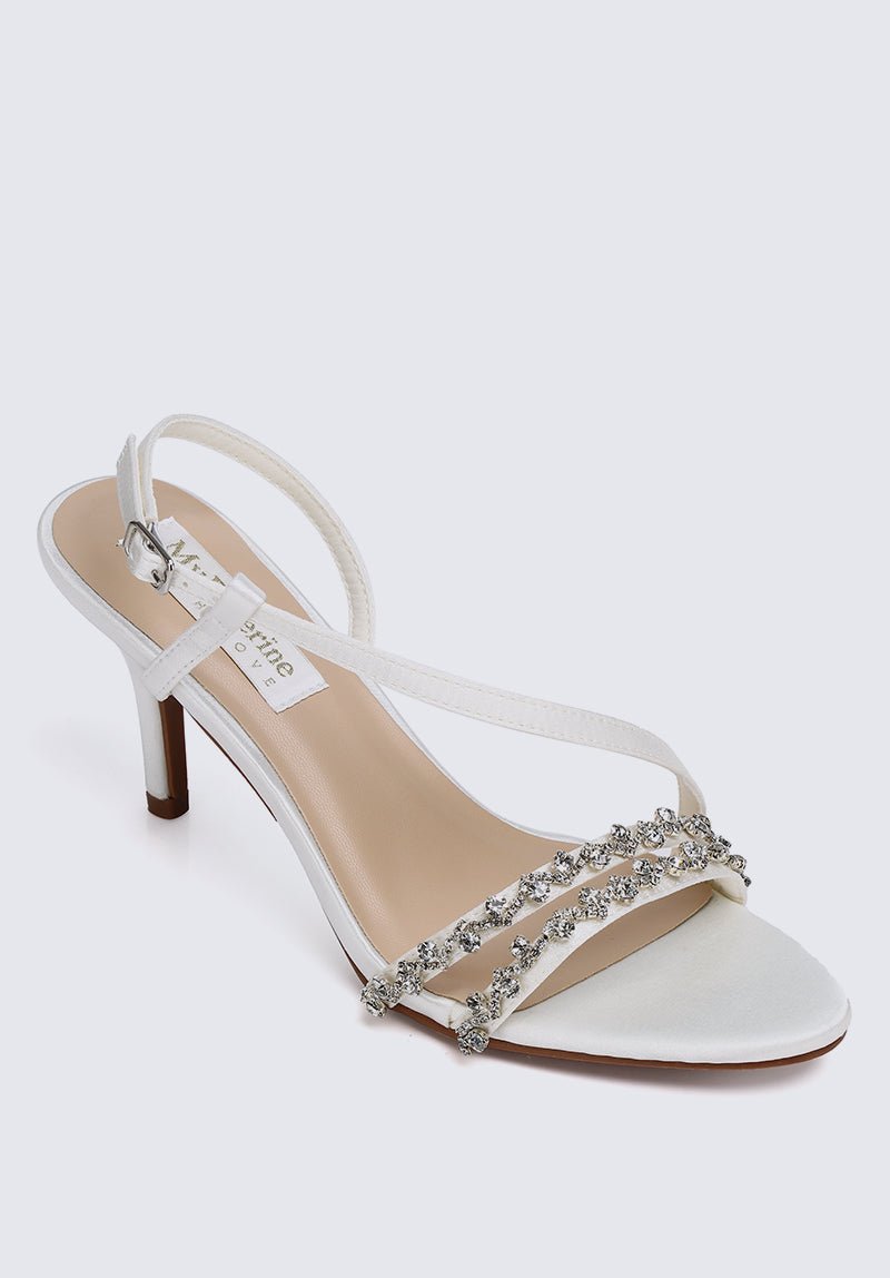 Angeline Comfy Heels In Ivory - myballerine